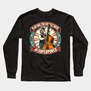 A funny donkey playing the double bass Long Sleeve T-Shirt